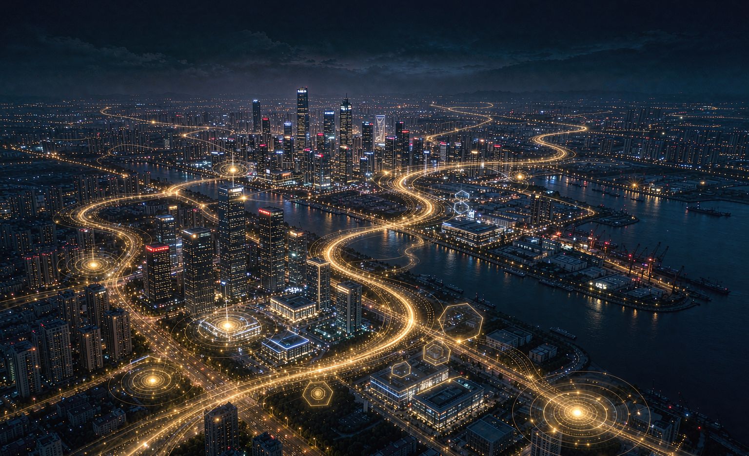 全国产业城市网络夜景，展现协会网平台规模